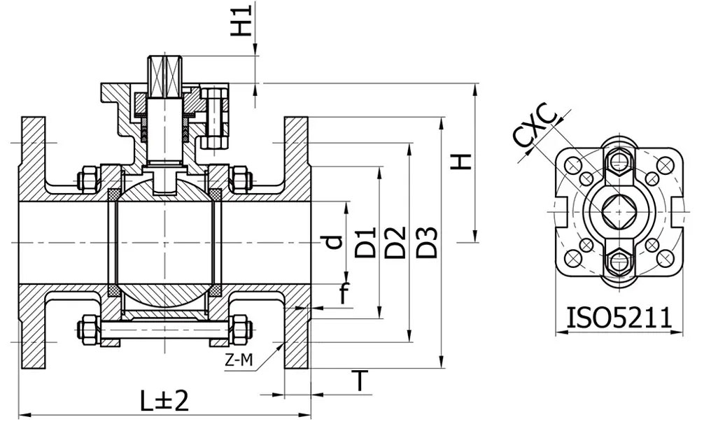 2507雙相鋼球閥結構尺寸